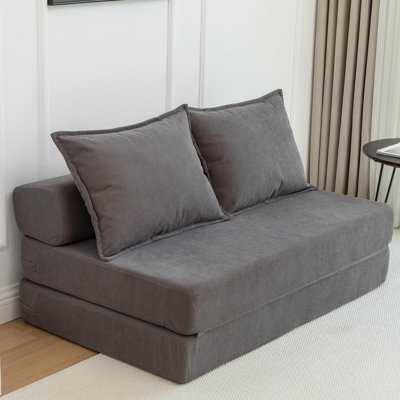 Canapé-lit convertible pliable Boneless de 47 po avec 2 coussins pour le salon, sans assemblage requis