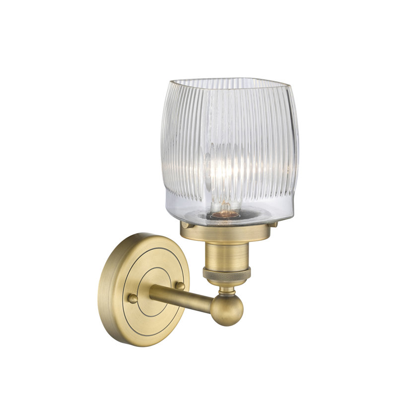 Keenan Steel Armed Sconce, Brushed Brass