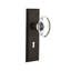 Crystal Oval Interior Mortise Door Knob with New York Long Plate-700053021