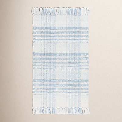Cay Hand-Woven Blue Plaid Rug