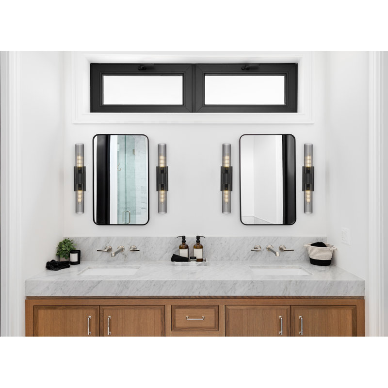 Mahlik 2 - Light Dimmable Vanity Light, Smoke, Matte Black