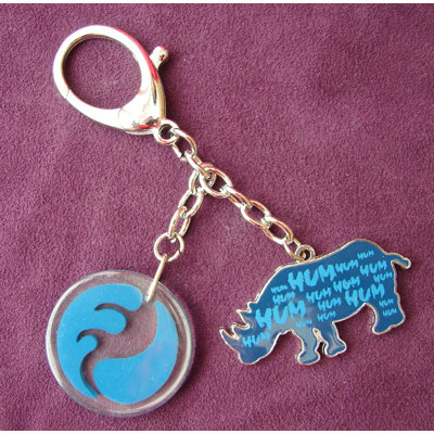 Feng Shui Import 2'' W Silver/Blue Key Chain