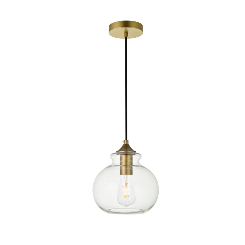 Inola 1-Light Dimmable Pendant, Brass