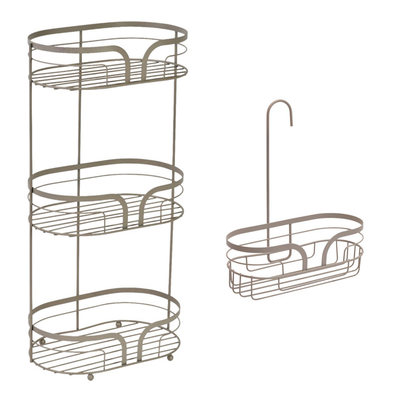 Dante Steel Bathroom Shelves, Beige