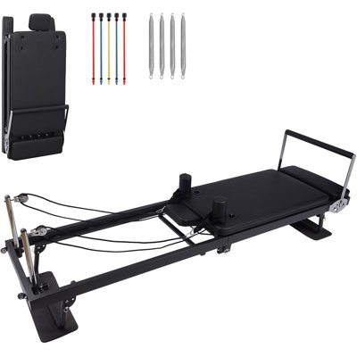 Pilates Reformer with Wheels, Adjustable Armrests & Headrest, 2 Resistance Bands, Metal Frame Home Gym Equipment for Women by Ivy Bronx
