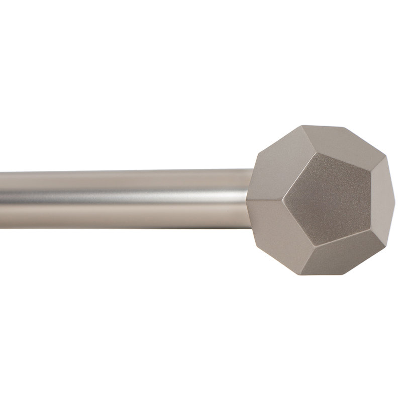  Tringle à rideaux pour fenêtre Drapery Traitement - Mât hexagonal à facettes de 1 pouce. 48 à 86 pouces Nickel satiné