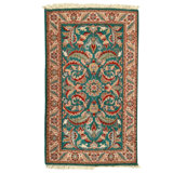 High-Quality Hand-Knotted Green And Ivory Area Rug