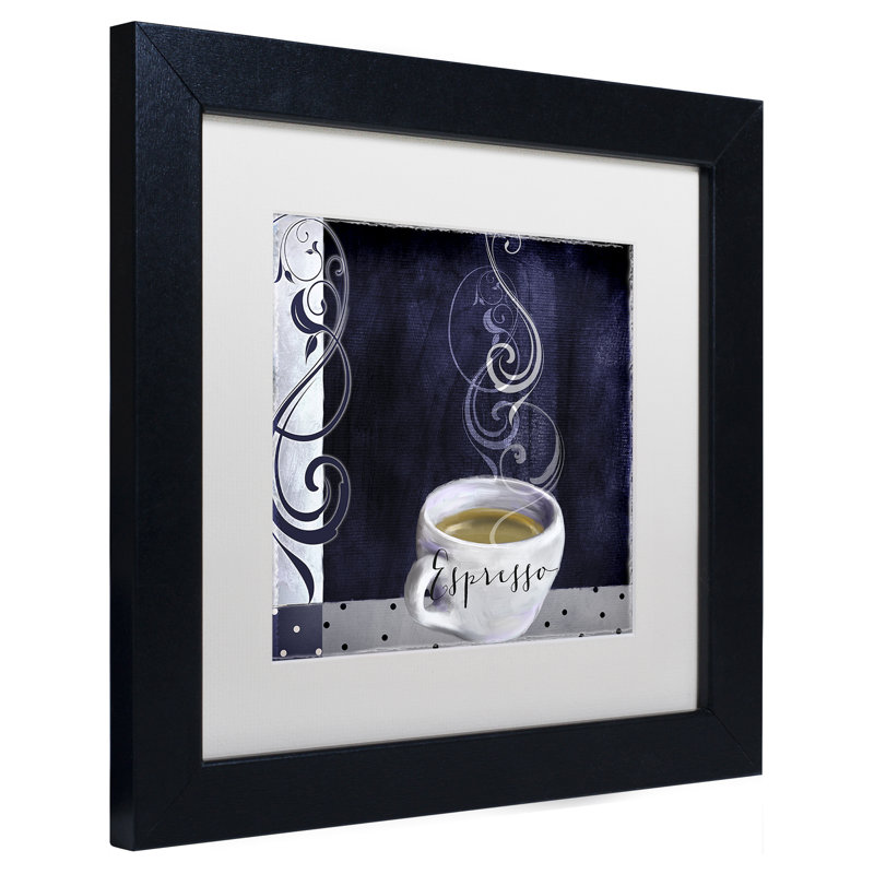 « cafe blue iv » par encadré, impression Jadaya, H 13 po x l 13 po x P 0,5 po, Blanc