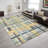 NELE Machine Washable Modern Lattice Area Rug Yellow/Blue Multi-82967215
