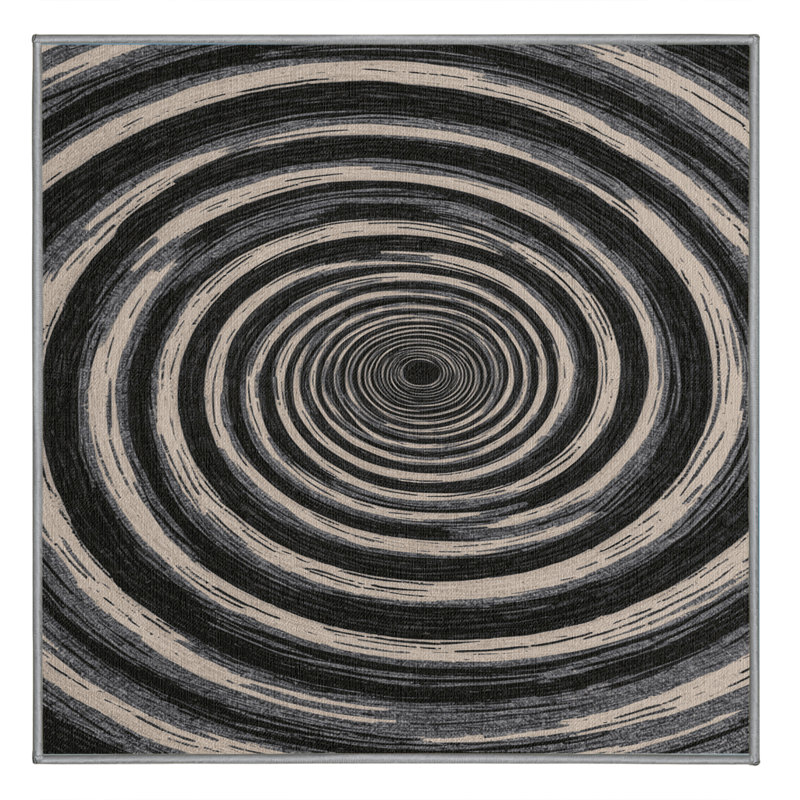 Tapis brun lavable à la machine, Carré 5 pi