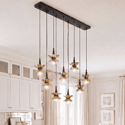 Lustre araignée à 9 lumières à intensité variable Portinatx
