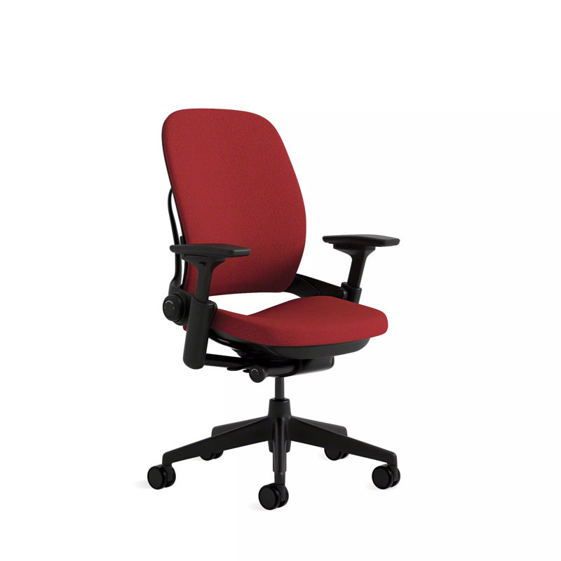 Steelcase Leap® Task Chair, Black, Carpet Casters, Scarlet