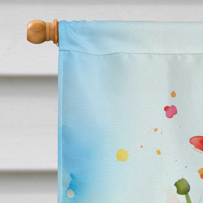 Gerbera dans un drapeau de maison aquarelle