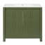 Meuble-lavabo 36 po avec lavabo en céramique, armoire de rangement vert olive