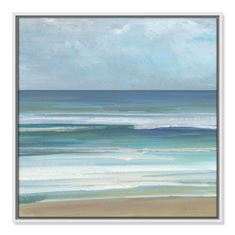 «Gentle Waves I» par Sally Swatland, H 25,5 po x l 25,5 po, Blanc