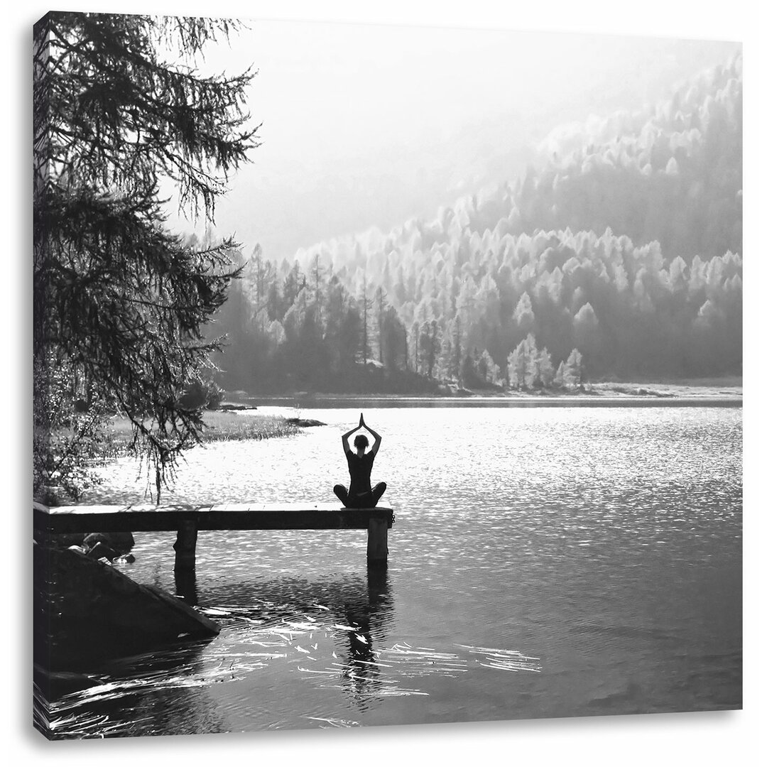 Leinwandbild Yoga am See