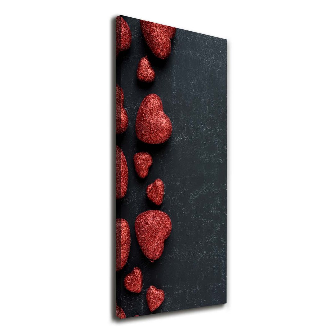 Hearts On The Blackboard - Kunstdrucke auf Leinwand