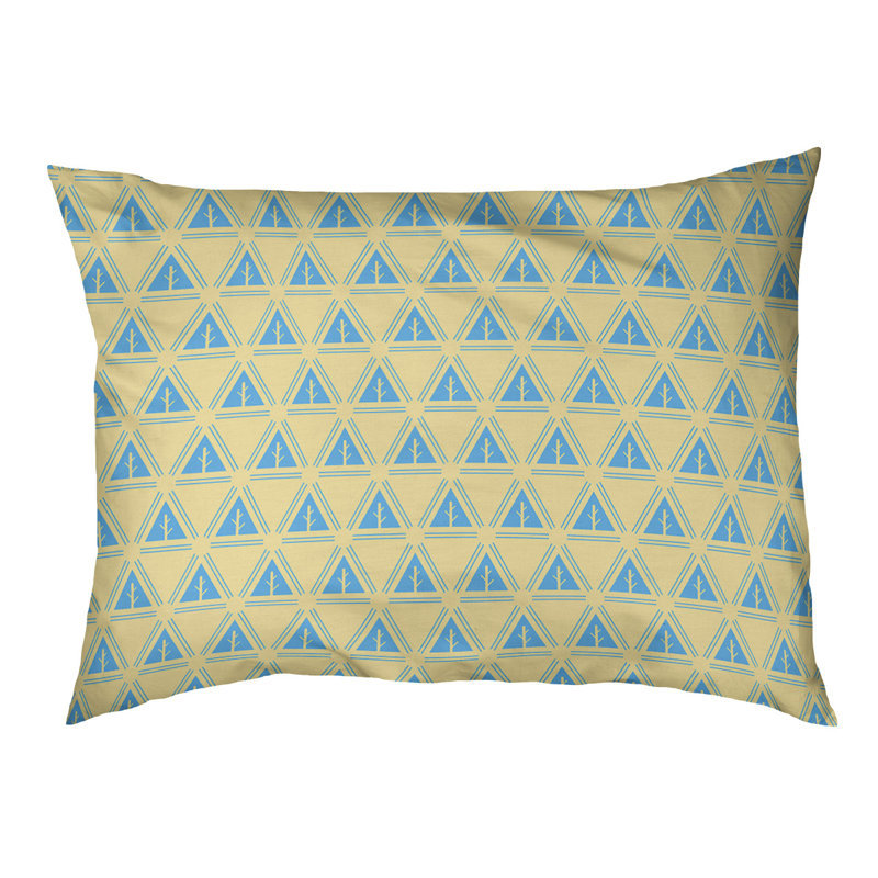 Coussin d'extérieur Chenoweth, Petit (l 28 po x P 6 po x H 18 po), Jaune / Bleu ciel