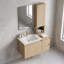 Meuble-lavabo flottant simple 36 po avec armoire supérieure, lavabo en céramique et conception sans poignée-132949840-132949839