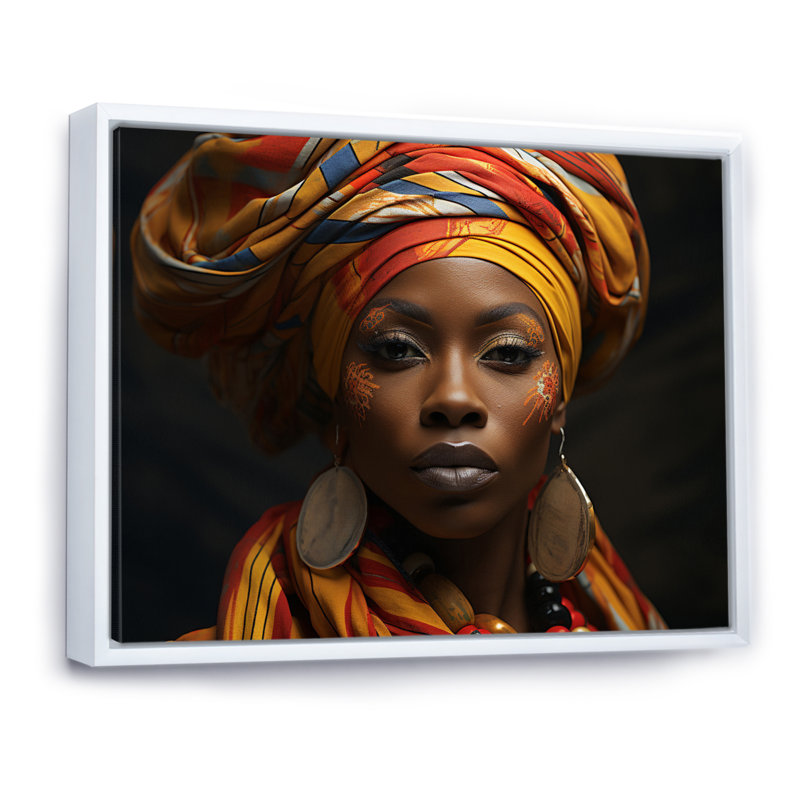 Voix sur toile, art africain-américain, Cadre flottant blanc, H 12 po x l 20 po x P 1 po