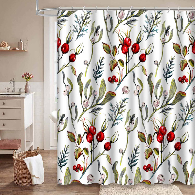 Aquarelle sophistiquée, décoration florale botanique blanche sans couture rétro avec 12 crochets, L 72 po x l 72 po