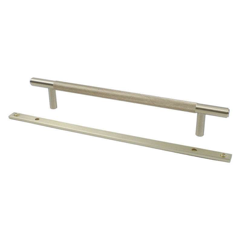 Diamond Knurling Centre to Centre Bar Pull, Satin Brass, 6.3125"