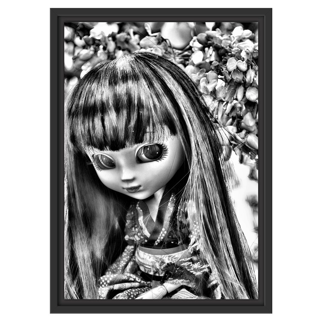 Gerahmtes Wandbild anmutige Geisha Pullip