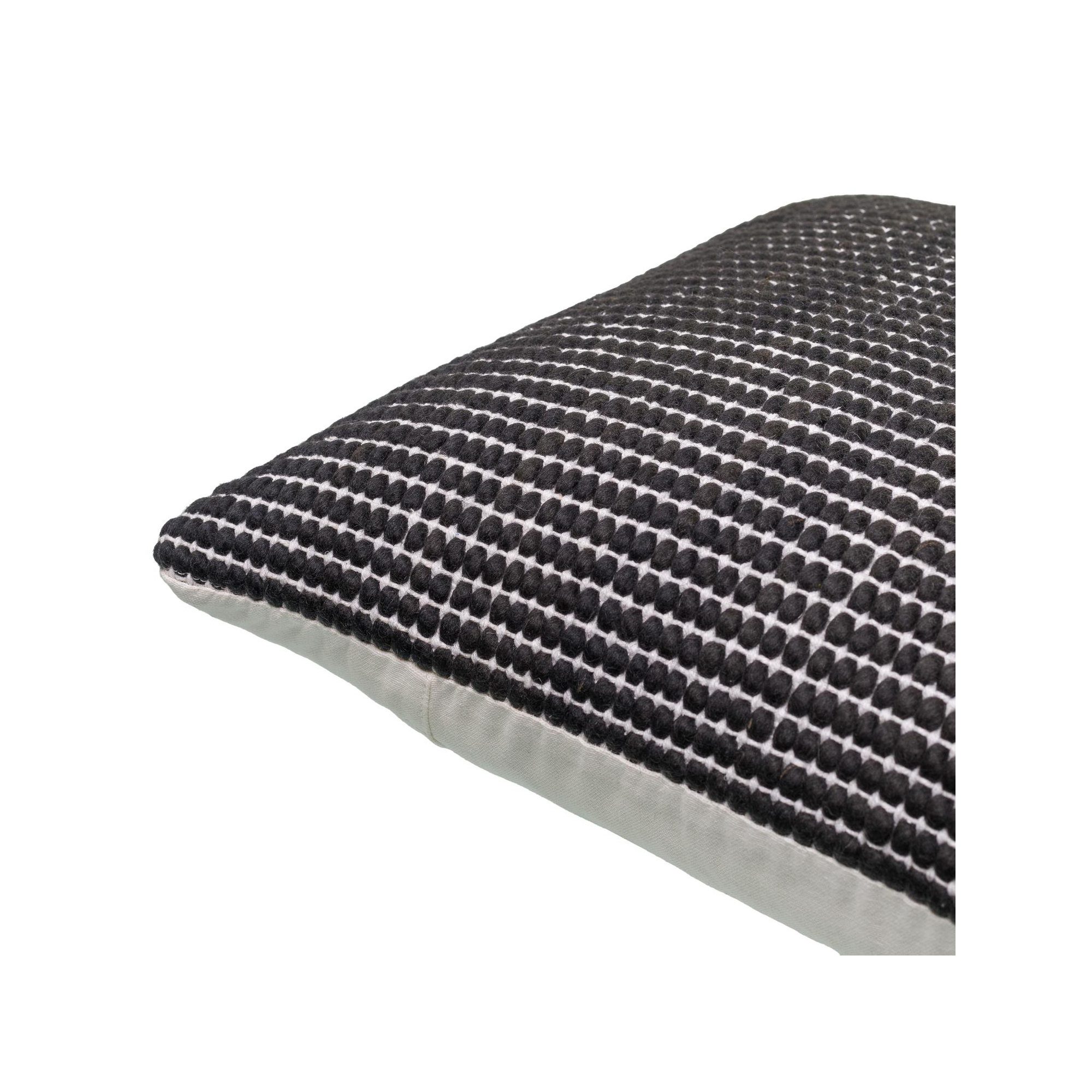 Waverly Wool Throw Pillow, Black, 13" x 20", Polyester/Polyfill