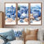 Plage, poterie en tons de bleu et blanc - Ensemble d'art mural de plage-107182092-107182105