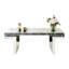 Table basse à miroir rectangulaire de luxe 47 pouces avec verre trempé cannelé, table d'appoint moderne pour canapé, assemblage facile en 2 étapes, style luxueux léger, emballage renforcé