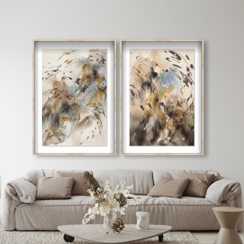 Mindfulness Set Set by Oliver Gal, 62"H x 42"W, Natural Oak Shadowbox
