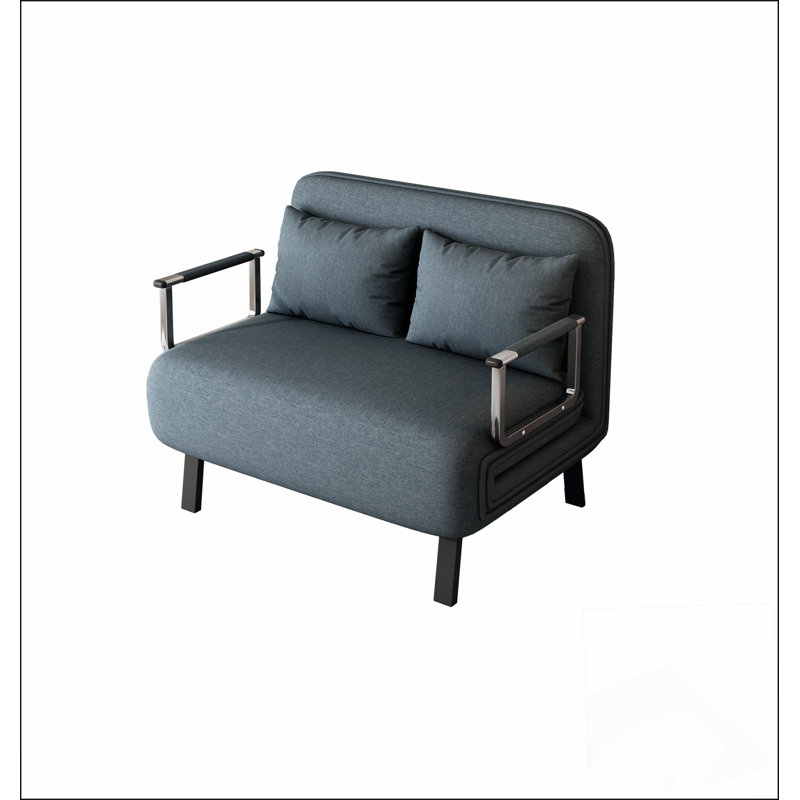 Fauteuil-lit convertible de 39 po, canapé-lit à trois volets avec dossier et coussin réglables, canapé-lit de loisirs avec structure en fer robuste pour la maison et le bureau, fauteuil-lit confortable 