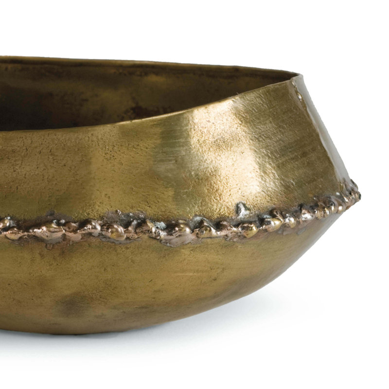 Bedouin Brass Decorative Bowl, 4" H x 8.5" W x 8.5" D
