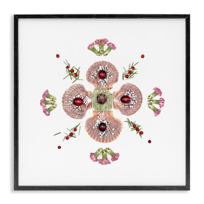 Clam Shells & Botanicals Pattern Framed Giclee, design by Beth Adoette