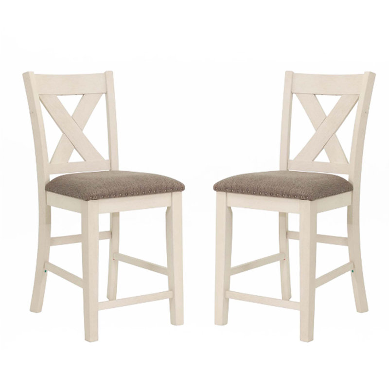 Ensemble de 2 chaises de comptoir avec dossier en X