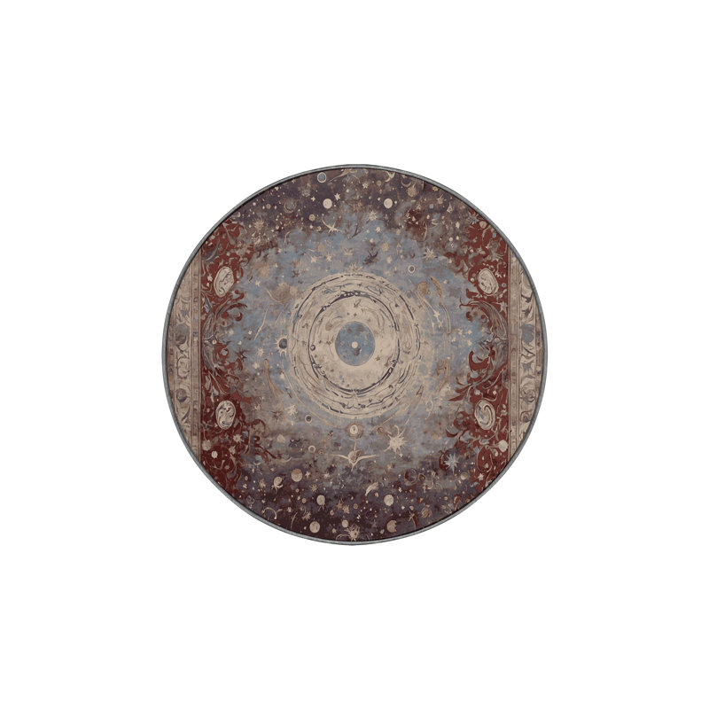Tapis gris lavable à la machine, Rond 6 pi