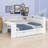 Wood Platform Bed With Storage Shelves, Drawers, Charging Station, LED, Desk And Upholstered Headboard-492922836-492922839