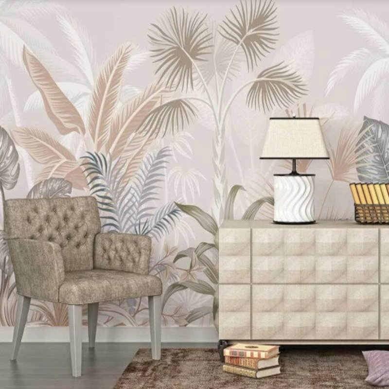 Tropical Harmony With Taupe Tones, 105.96" L x 138" W