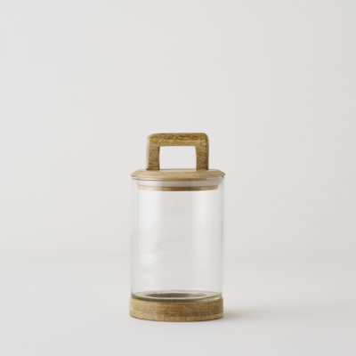 Verre Glass Jar With Mango Wood Lid