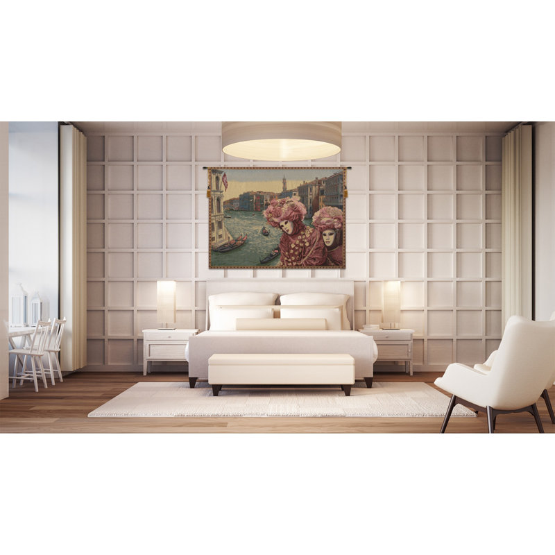 Italian Loom Woven Cotton Blend Wall Hanging, 36" H x 53" W