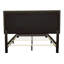 Grand lit transitionnel gris anthracite pour chambre à coucher, pieds en bois massif noir, garniture cloutée charmante en métal et insert en mousse peinte en noir moderne, avec gracieux-40504492
