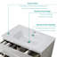 Lavabo intégré en céramique blanc brillant, 1 ou 3 trous de robinet pré-percés disponibles, lavabo résistant aux égratignures pour la salle de bain / cuisine (ensemble de drain non inclus)