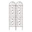 Ensemble de 2 treillis de jardin en métal 86,7 "x 19,7" antirouille pour plantes grimpantes Support de fleurs extérieur brun