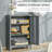 Industrial Gray Storage Closet - Features 3 Shelves For Office Supply Cabinet With Supplies