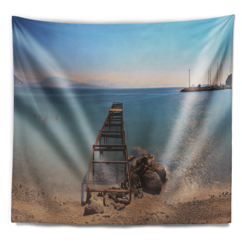 Tapisserie Old Pier at Beach, H 32 po x l 39 po
