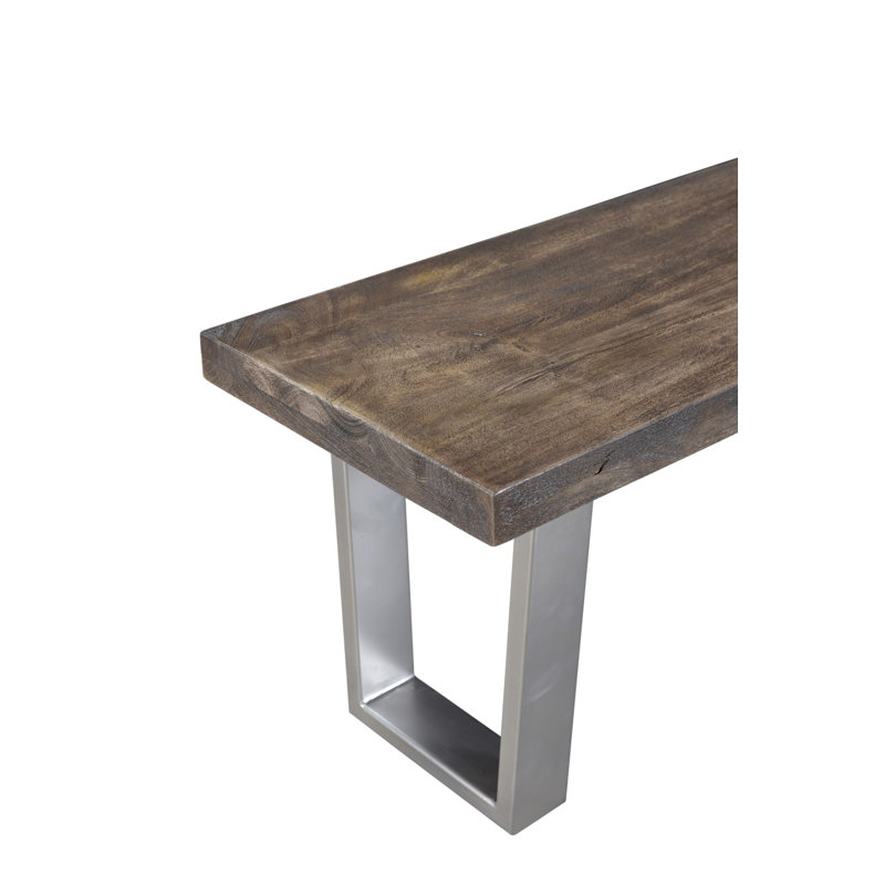 Banc en bois Sikes, Brun / Gris