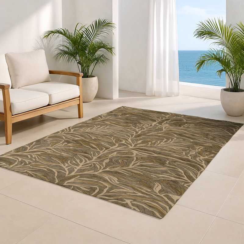 Tapis d'intérieur et d'extérieur brun Nature, Rectangle 5 pi x 7 pi