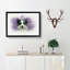 Border Collie in the Purple Flowers in Abstract - Picture Frame Painting Print-55679421-55679423