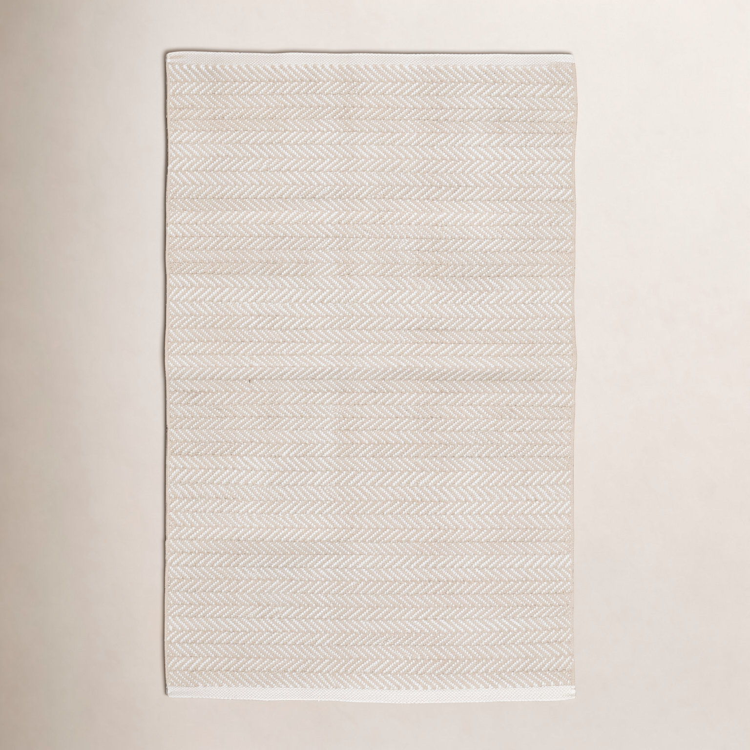 C3 Herringbone Linen White Outdoor Rug, Runner 2'6" x 18'