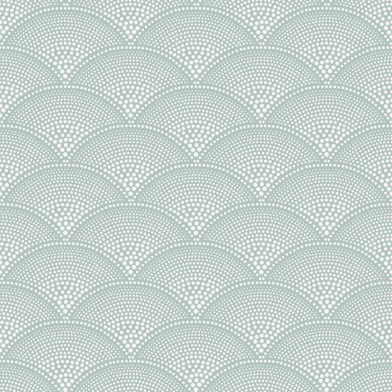Icons Feather Fan Geometric Wallpaper Roll, Blue